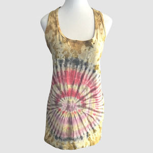 Tomcat Tie Dye Creations Women's Crumple/Circle Design Tank Multi, NWT-Size L